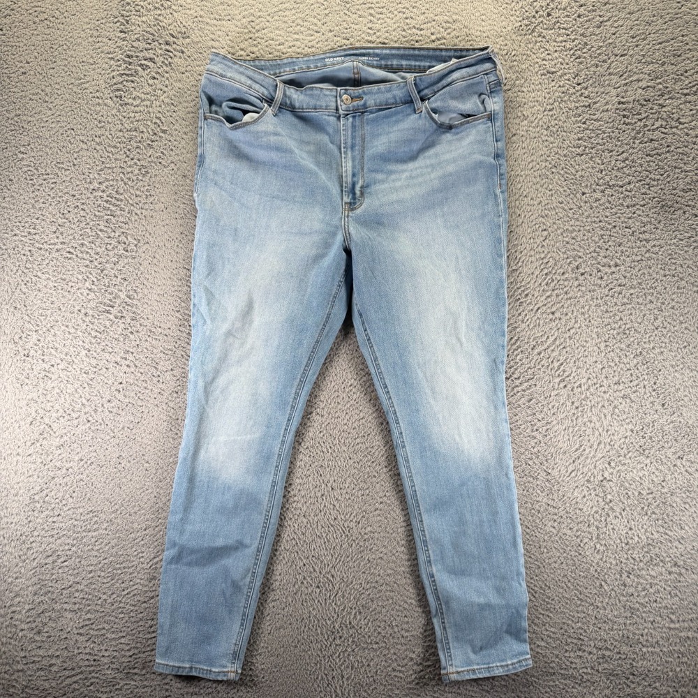 Old Navy Jeans Women's 18 Blue Cotton Denim Skinny Leg High-Rise Faded Stretch